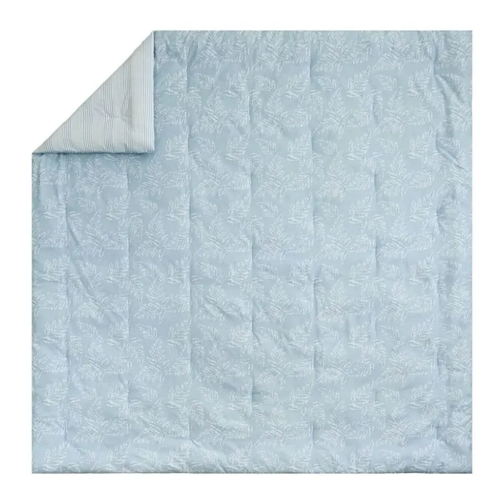 Light Blue Printed Comforter Set - Soft Floral Pattern